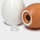 Набор фарфоровый для специй BellaTenero «Яйца», 3 предмета: солонка 60 мл, перечница 60 мл, подставка, цвет белый и бежевый - Фото 6