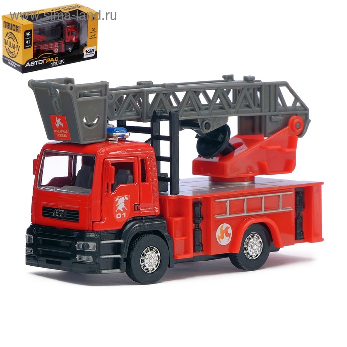 Машина металлическая «Пожарная служба», инерционная, световые и звуковые эффекты, масштаб 1:32 - Фото 1