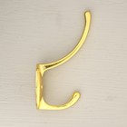 Крючок мебельный ТУНДРА TKD012, двухрожковый, золото - Фото 4