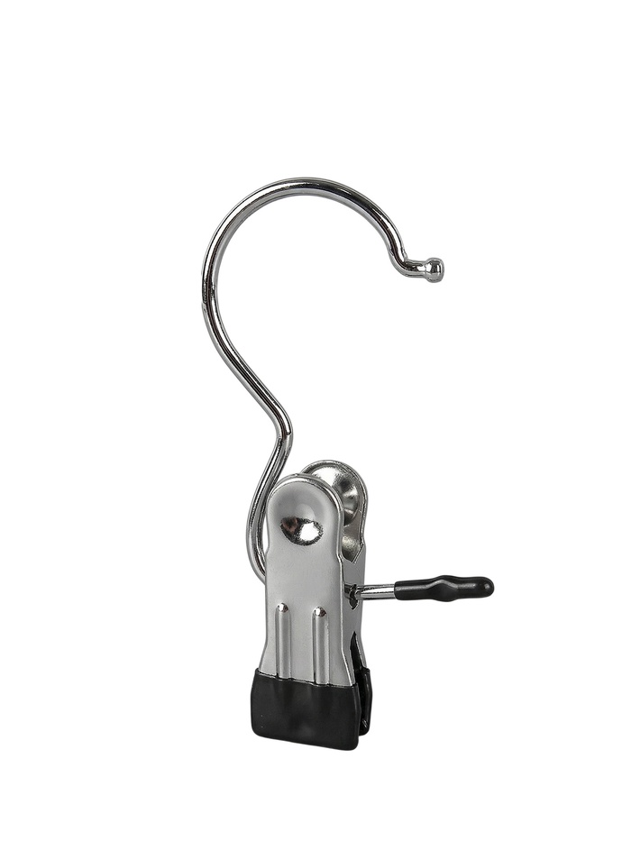 Крючок - вешалка с прищепкой, 10 шт. 5×2×11.5 см, цвет хром - Фото 1