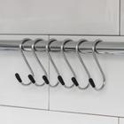 Набор крючков для рейлинга Доляна, d=1.5 см, 6 см, 6 шт., хром - Фото 1