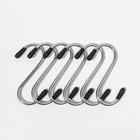 Набор крючков для рейлинга Доляна, d=1.5 см, 6 см, 6 шт., хром - Фото 2