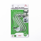 Набор крючков для рейлинга Доляна, d=2,5 см, 10 см, 4 шт, цвет хром - Фото 4