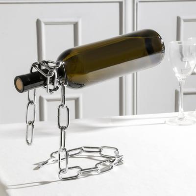 Подставка для бутылки Доляна «Цепь», 18×12×20 см, хромированная