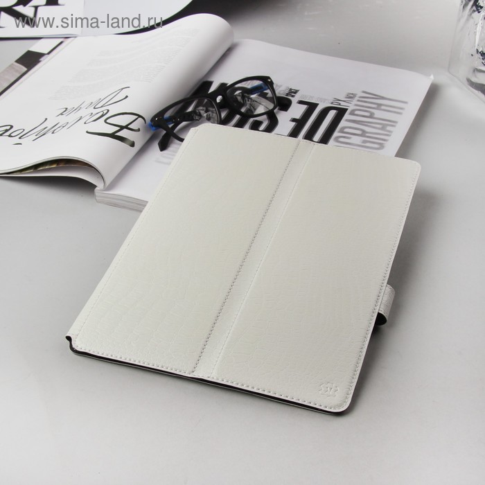Чехол-книжка для планшета, крепление резинки, цвет белый - Фото 1