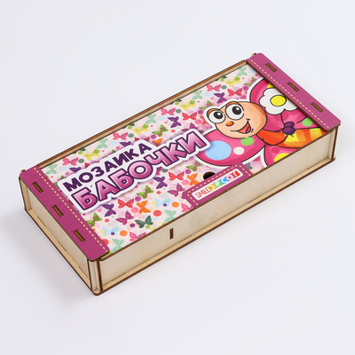 Мозаика «Бабочки», 4 бабочки 14×9 см, 40 кружков d=2 см