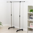 Вешалка - стойка напольная для одежды Доляна, подставка для обуви, телескопическая балка 80(145) см, высота 90(160) см, ширина 43 см - Фото 2