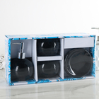 Набор для ванной «Шар», 4 предмета (дозатор, мыльница, 2 стакана), цвет чёрный - Фото 3