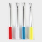 Набор для фондю Доляна «Глянец», 6 предметов: чаша 400 мл, подставка, 4 шпажки, керамика, белый - Фото 3