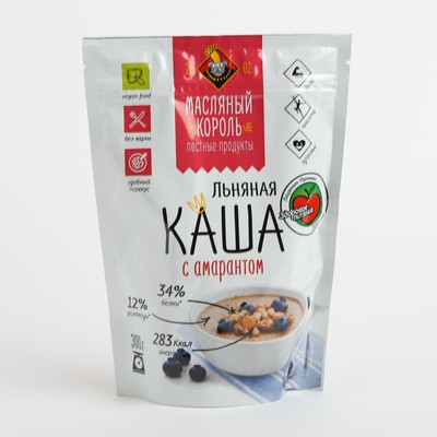 Каша льняная с амарантом "Масляный Король", 300 г