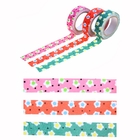 Клейкая лента декоративная тканевый "Яркие цветочки" МИКС, длина 3,6 метра - Фото 1