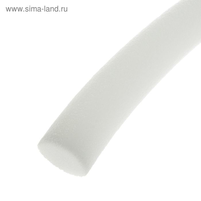 Уплотнитель поролоновый, шнур, круглый, диаметр 40 мм, 5 м, белый - Фото 1