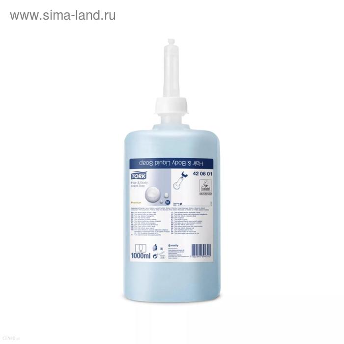 Жидкое мыло-крем для душа Tork Premium, S1, голубой, 1 литр - Фото 1