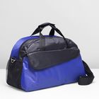Сумка спортивная на молнии, 1 отдел, цвет чёрный/синий - Фото 1
