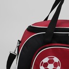 Сумка спортивная, отдел на молнии, 3 наружных кармана, цвет чёрный/красный - Фото 4