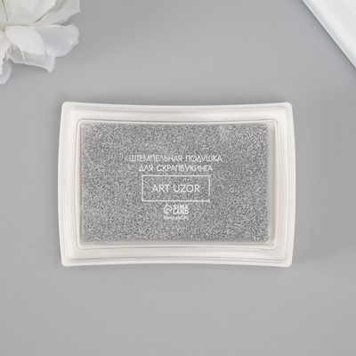 Штемпельная подушка «Серебряная», 7.7×5.2×1.8 см