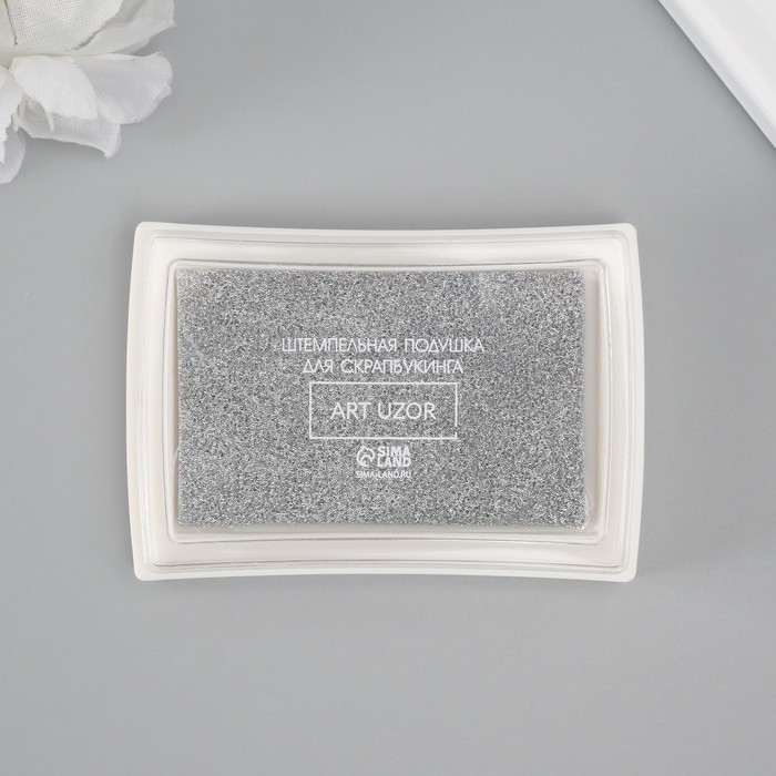 Штемпельная подушка «Серебряная», 7.7×5.2×1.8 см - Фото 1