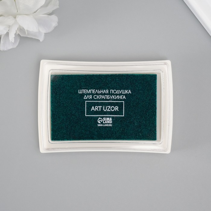 Штемпельная подушка «Зелёная», 7.7×5.2×1.8 см - Фото 1