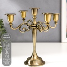 Металлический подсвечник на 5 свечей «Канделябр. Лаконичность», под латунь, 26.5×27.5×10 см - Фото 1