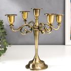 Металлический подсвечник на 5 свечей «Канделябр. Лаконичность», под латунь, 26.5×27.5×10 см - Фото 2