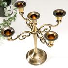 Металлический подсвечник на 5 свечей «Канделябр. Лаконичность», под латунь, 26.5×27.5×10 см - Фото 6