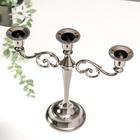 Металлический подсвечник на 3 свечи «Канделябр. Лаконичность», чёрный хром, 25.5×27×10 см - Фото 6