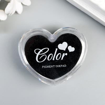 Штемпельная подушка для печати «Сердечко чёрный», 4.3×5×2 см