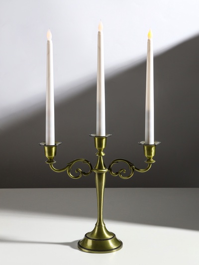Металлический подсвечник на 3 свечи «Канделябр. Лаконичность», под латунь, 25.5×27×10 см