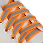Шнурки для обуви, пара, плоские, со светоотражающей полосой, 10 мм, 70 см, цвет оранжевый - Фото 2