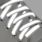 Шнурки для обуви, пара, плоские, со светоотражающей полосой, 10 мм, 70 см, цвет белый - фото 8311242