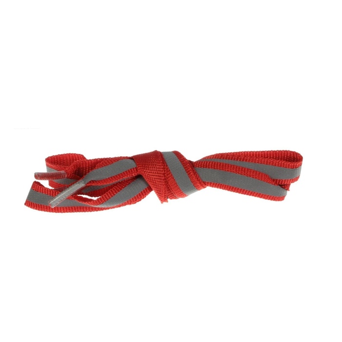 Шнурки для обуви, пара, плоские, со светоотражающей полосой, 10 мм, 70 см, цвет красный - фото 1906844448