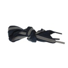 Шнурки для обуви, пара, плоские, со светоотражающей полосой, 10 мм, 70 см, цвет тёмно-синий - фото 8311264