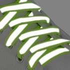 Шнурки для обуви, пара, плоские, со светоотражающей полосой, 10 мм, 70 см, цвет зелёный неоновый - фото 8311271