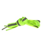 Шнурки для обуви, пара, плоские, со светоотражающей полосой, 10 мм, 70 см, цвет зелёный неоновый - фото 8311270