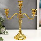 Металлический подсвечник на 3 свечи «Канделябр. Орнамент из роз», 36×31.5×12.5 см - Фото 2