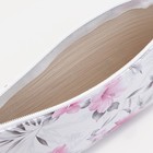 Косметичка-пенал на молнии, плоская, с рисунком, белая/розовая - Фото 2