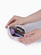 Косметичка-пенал на молнии, плоская, с рисунком, белая/розовая - Фото 3