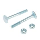 Болт DIN603 мебельный, М6х50 мм, с гайкой, оцинкованный, в пакете 8 шт. - Фото 2