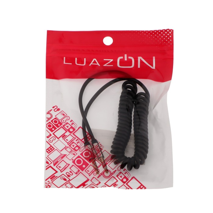 Кабель аудио LuazON, AUX, Jack 3.5 (m)-Jack 3.5 (m), штекер на пружине, 1 м, МИКС - фото 51293387