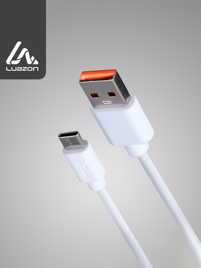 Кабель Luazon, Type-C - USB, 1 А, 1 м, белый