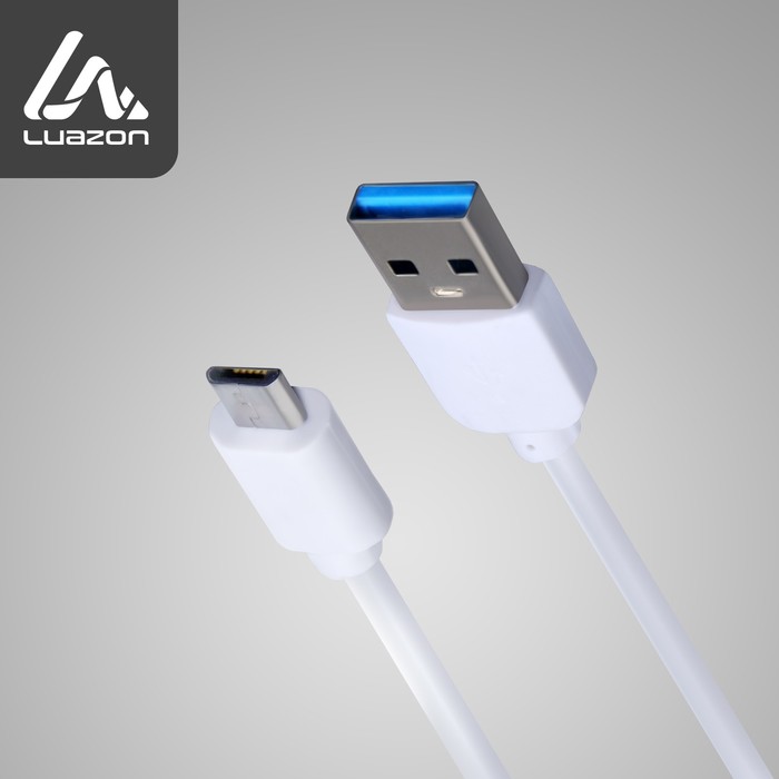 Кабель Luazon, microUSB - USB, 1 А, 1.5 м, утолщенный, белый - Фото 1