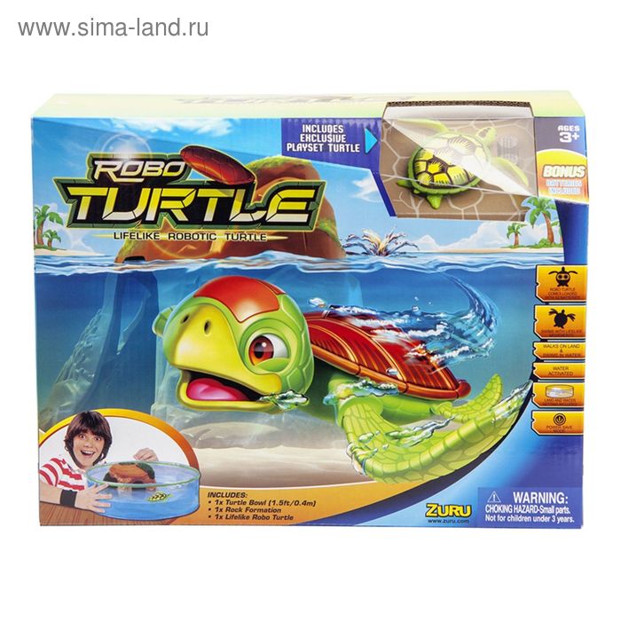 Игровой набор "Робо-Черепашка и аквариум с островом" - Фото 1