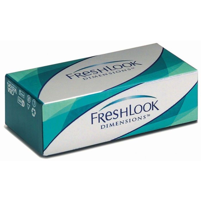 Цветные контактные линзы FreshLook Dimension PLANO Caribbean Aqua, 0/8,6 в наборе 2шт