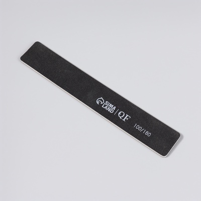 Пилка для ногтей, широкая, 100/180 грит, 18 см, чёрная
