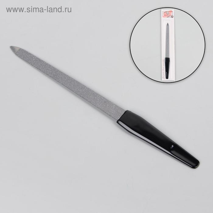 Пилка металлическая для ногтей, 17 см, на блистере, цвет серебристый/чёрный - Фото 1