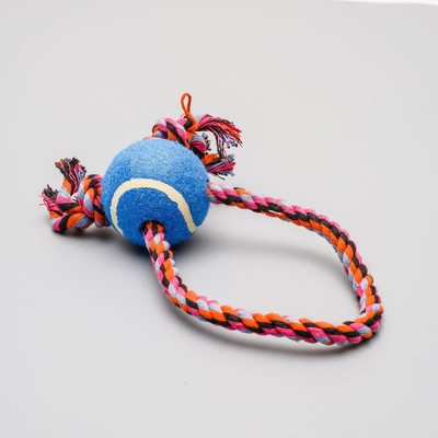 Игрушка канатная с мячом, с регулируемым канатом, до 100 г, цвет МИКС