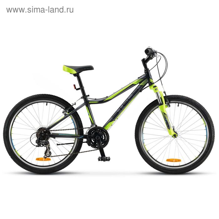 Велосипед 24" Stels Navigator-420 V, 2016, цвет чёрный/серый/салатовый, размер 13"
