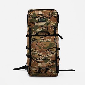 Рюкзак туристический, 100 л, отдел на молнии, 3 наружных кармана, Huntsman, цвет хаки