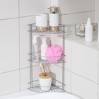 Полка угловая 3-х ярусная Slim, 25×18×45 см, хром - Фото 1