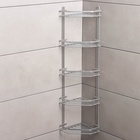 Полка угловая 5-ти ярусная, 20×28×87 см, хром - Фото 3